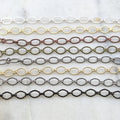 9mmx6mm Brass Oval Textured Crimped Chain in Shiny Silver – Sold by the Foot