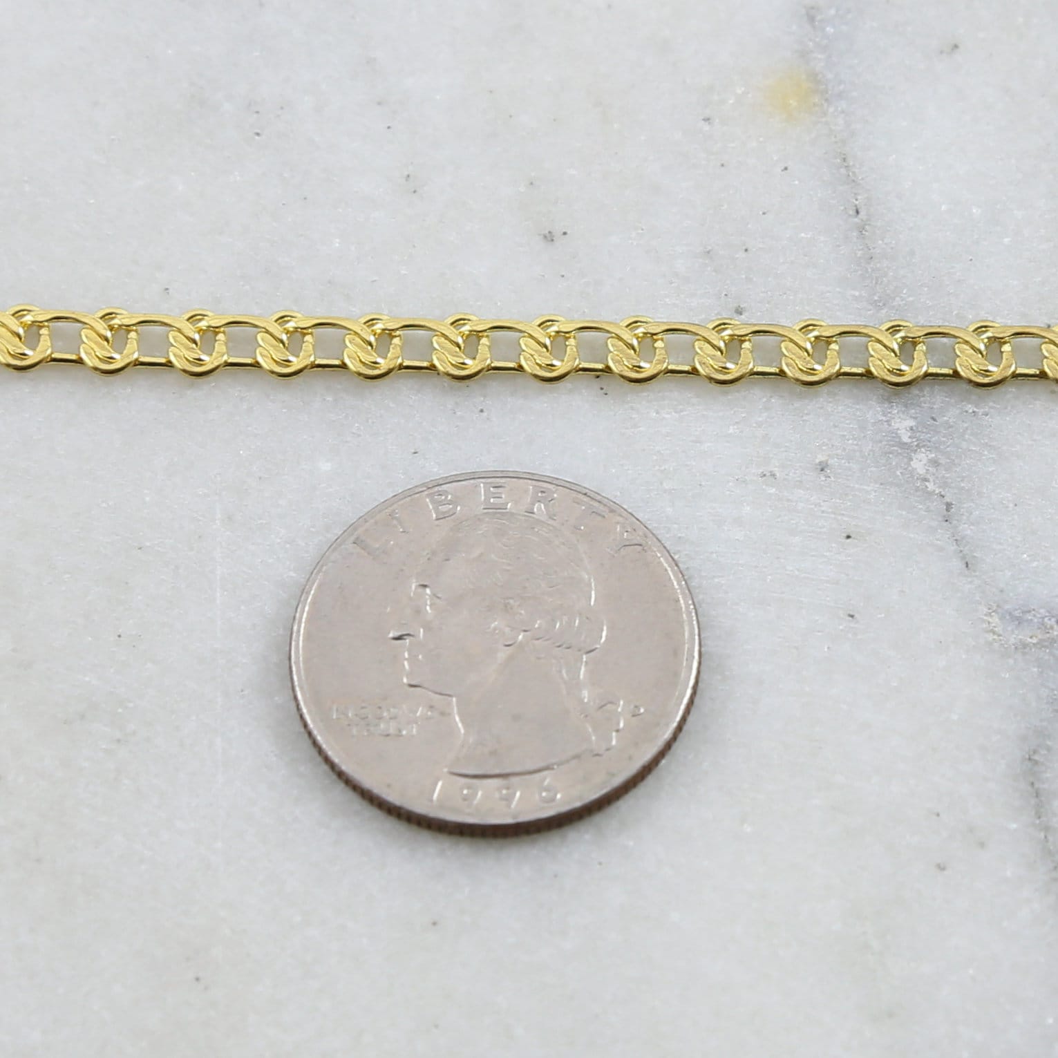 7mmx3.5mm Brass Flat Rope Chain in Shiny Gold Shiny Silver – Sold by the Foot
