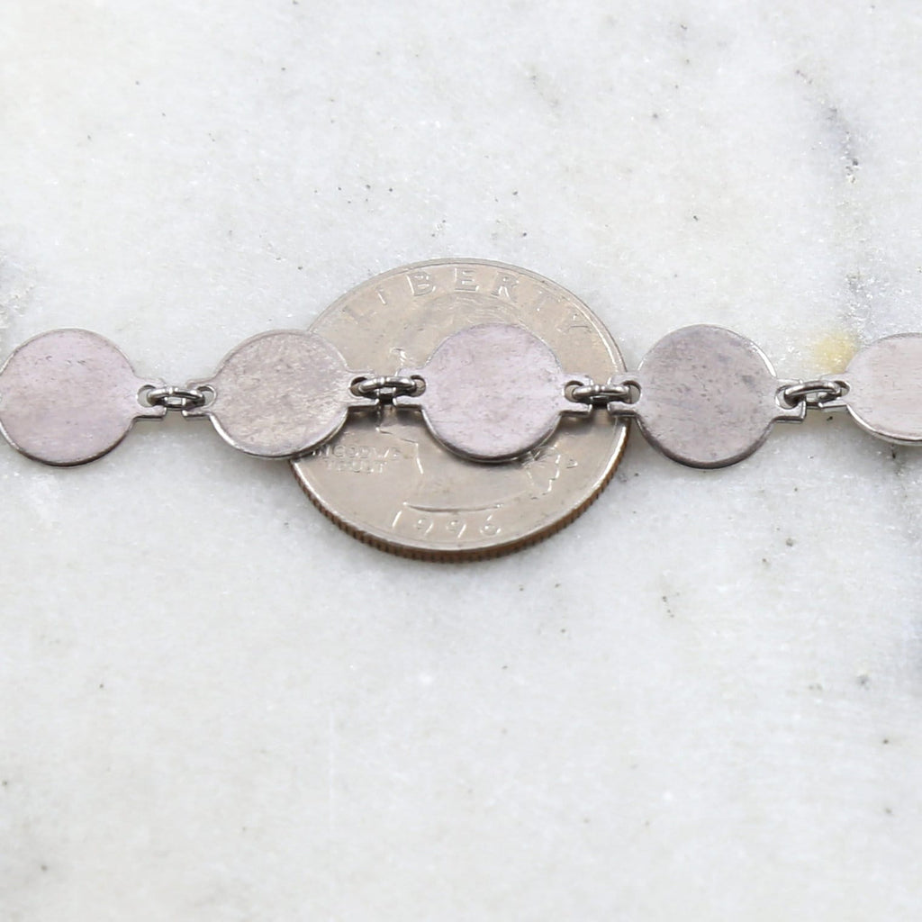 Brass Flat 10mm Link Chain in Antique Silver Lead – Sold by the Foot
