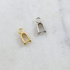 Sterling Silver or Vermeil Carved Swirl Pinch Bail in or Necklace Pendant
