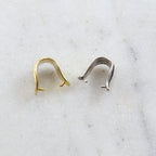12mmx12mm Sterling Silver or Vermeil Leaf Nature Pinch Bail in or Necklace