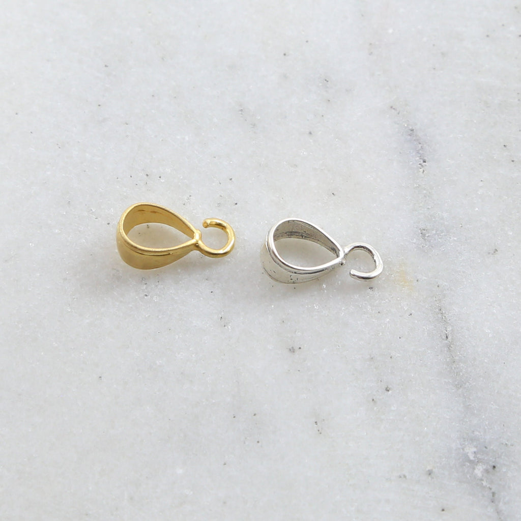 Sterling Silver or Vermeil Smooth Simple Minimalist Open Pendant Bail
