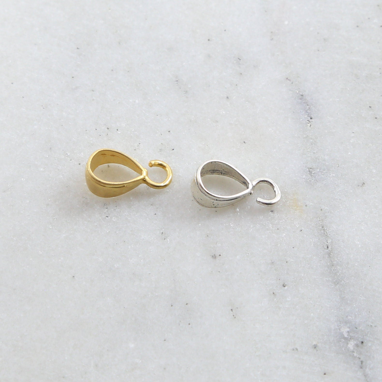 Sterling Silver or Vermeil Smooth Simple Minimalist Open Pendant Bail