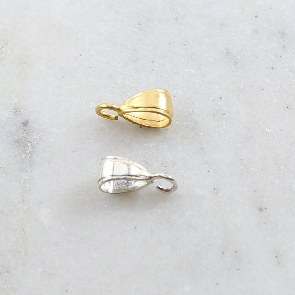 Sterling Silver or Vermeil Smooth Simple Minimalist Open Pendant Bail
