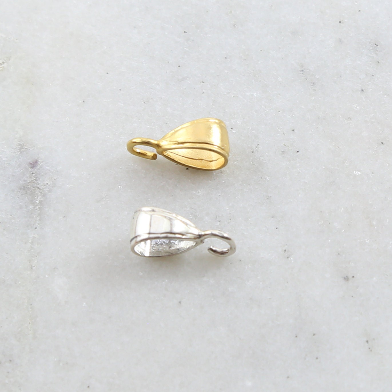 Sterling Silver or Vermeil Smooth Simple Minimalist Open Pendant Bail