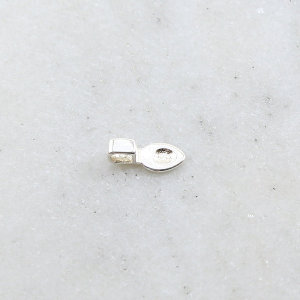 Sterling Silver Simple Silver Beaver Tail Bail Necklace Pendant Findings