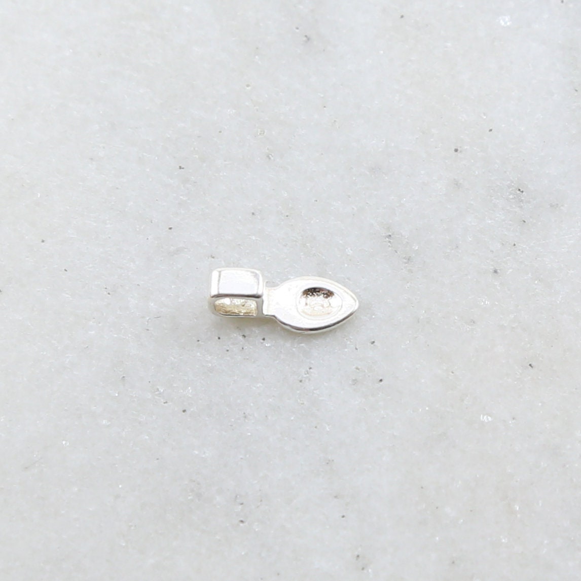Sterling Silver Simple Silver Beaver Tail Bail Necklace Pendant Findings