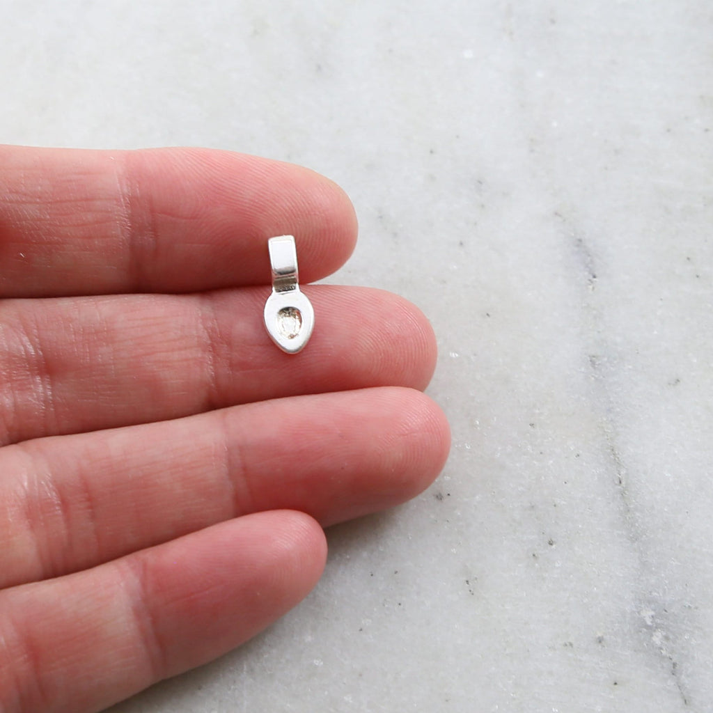 Sterling Silver Simple Silver Beaver Tail Bail Necklace Pendant Findings
