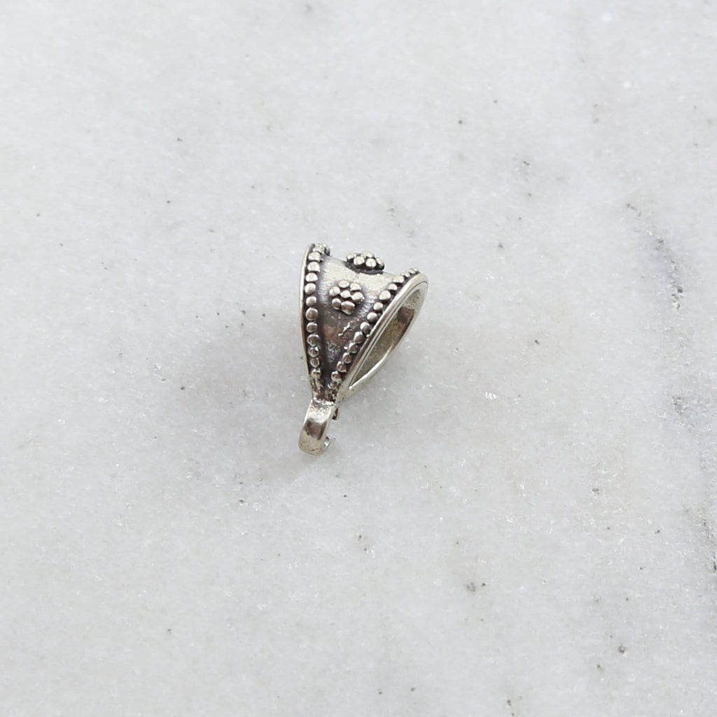 Sterling Silver Daisy Flower Bail Necklace Pendant Findings