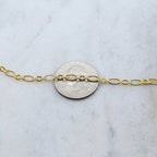 Brass Long Oval and Circle Chain in Shiny Silver Shiny Gold – Sold by the Foot