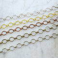 9mm Brass Thin Circle Open Link Chain in Shiny Silver – Sold by the Foot