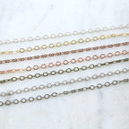 2mmx1.2mm Brass Figure 8 Chain in Shiny Silver Shiny Gold – Sold by the Foot