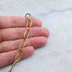 Brass Long Oval Chain in Shiny Silver Shiny Gold Antique – Sold by the Foot