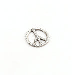 Sterling Silver Whimsical Dotted Peace Sign Charm Hippie Love 60's Charm