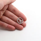 Sterling Silver Whimsical Dotted Peace Sign Charm Hippie Love 60's Charm