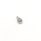 Sterling Silver Whimsical Oval Organic Shaped Peace Sign Charm Hippie