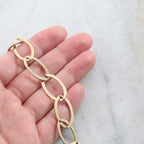 20mmx13mm Brass Large Flat Smooth Oval Chain in Shiny Gold – Sold by the Foot