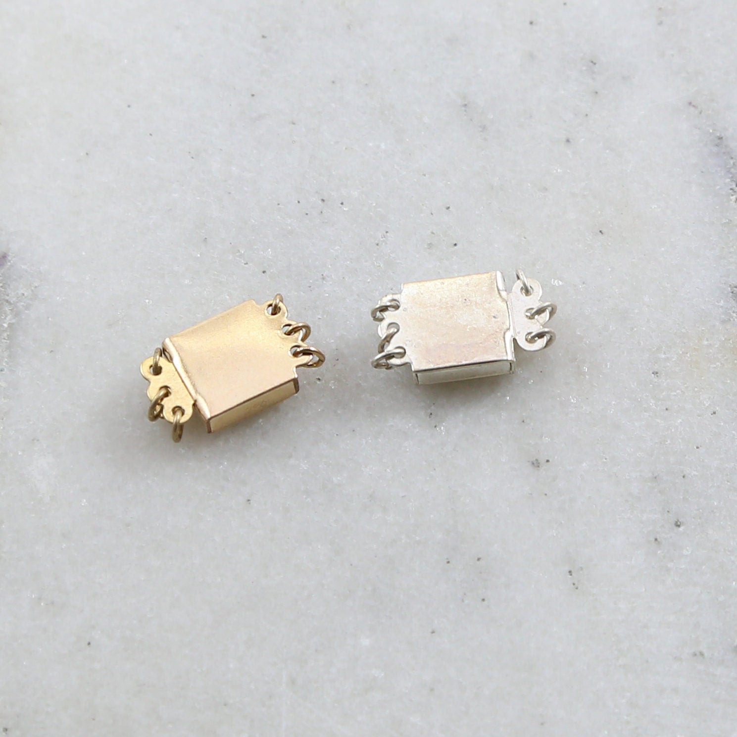 Sterling Silver or 14K Gold Filled 3 Strand 8.5mm x 8.5mm Square Box Filigree