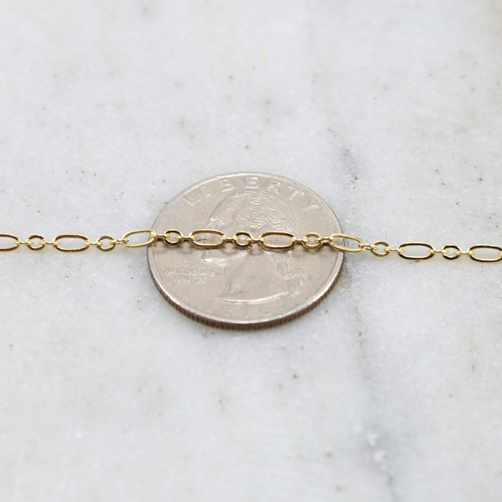 Brass Oval Fancy Oval Circle Chain in Shiny Silver and Gold – Sold by the Foot