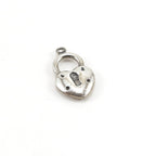 Sterling Silver or Vermeil Heart with Lock Charm in or Love Valentines Day