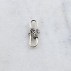 23mmx9mm Sterling Silver S Hook Clasp with Bali Style Rope and Swirl Design