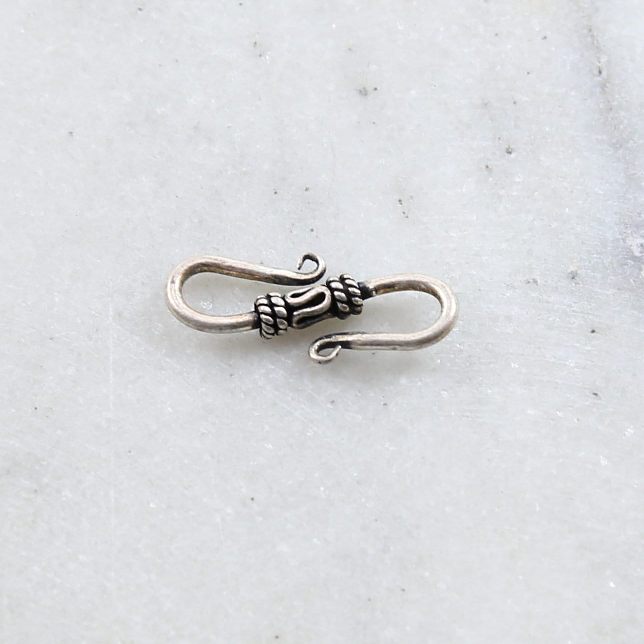 23mmx9mm Sterling Silver S Hook Clasp with Bali Style Rope and Swirl Design