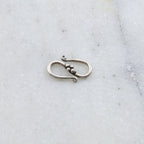 15mmx9mm Sterling Silver S Hook Clasp with Bali Style Ball Flower Design Chain