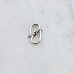 15mmx9mm Sterling Silver S Hook Clasp with Bali Style Ball Flower Design Chain