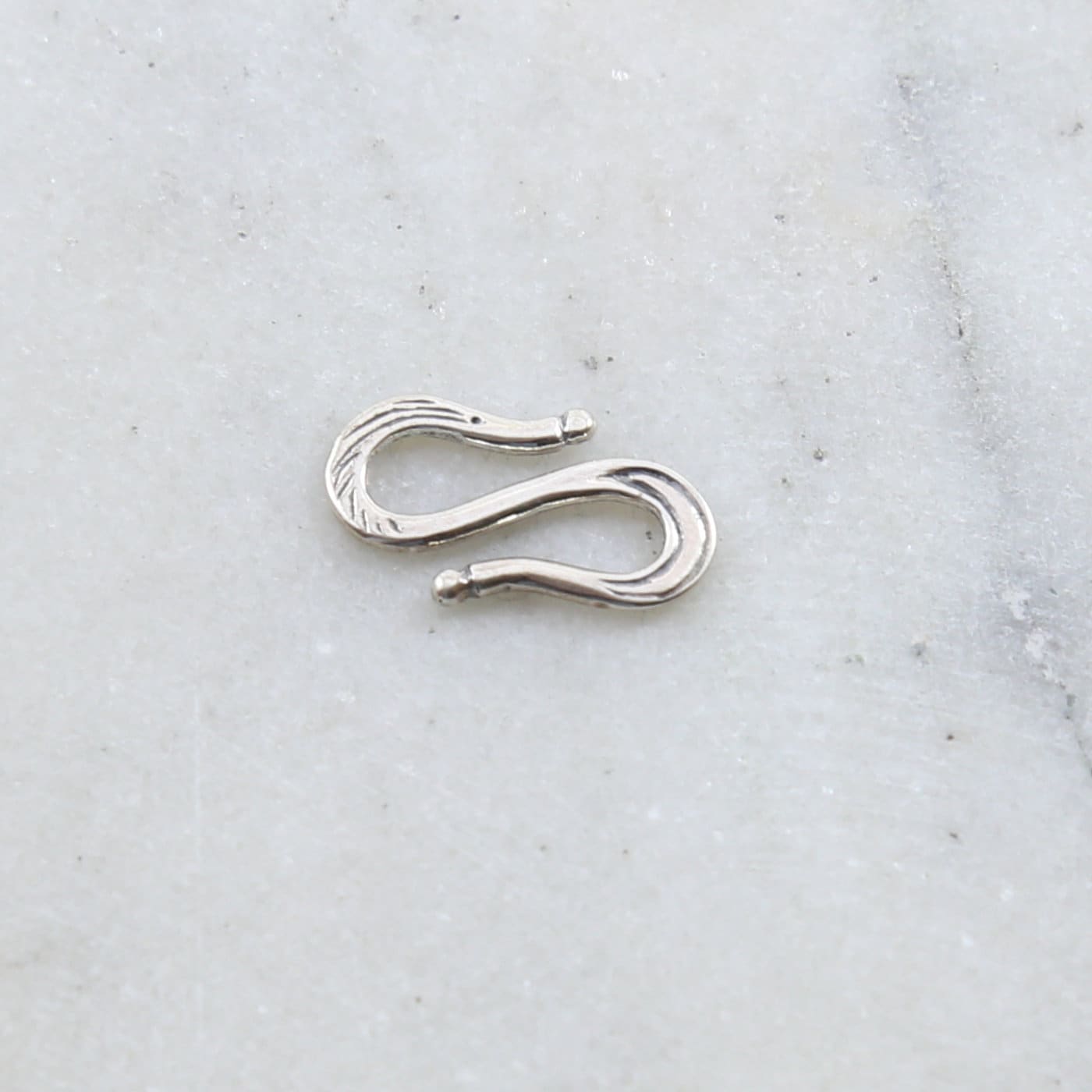 20mmx12mm Sterling Silver Large S Hook Clasp with Etched Design Chain Findings
