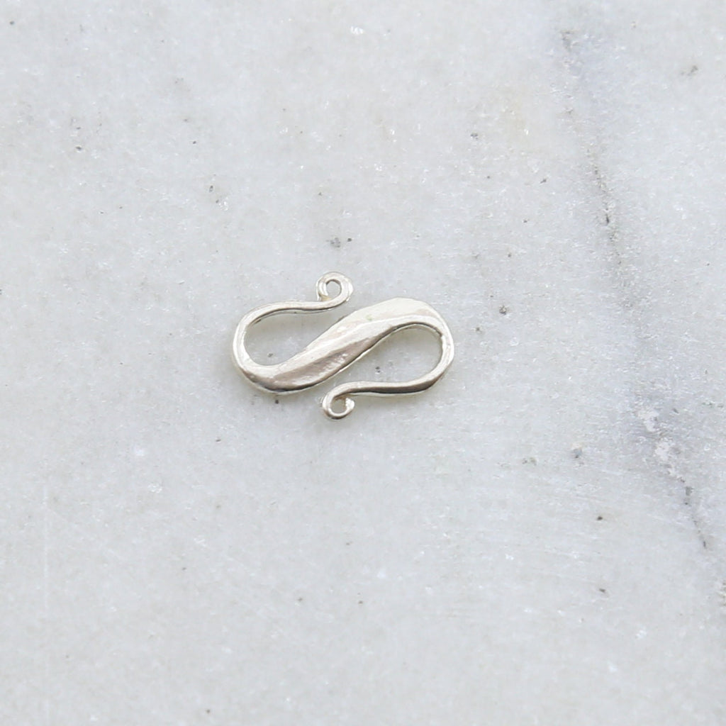 15mmx11mm Sterling Silver S Hook Clasp with Faceted Edge Design Chain Findings
