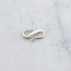 15mmx11mm Sterling Silver S Hook Clasp with Faceted Edge Design Chain Findings
