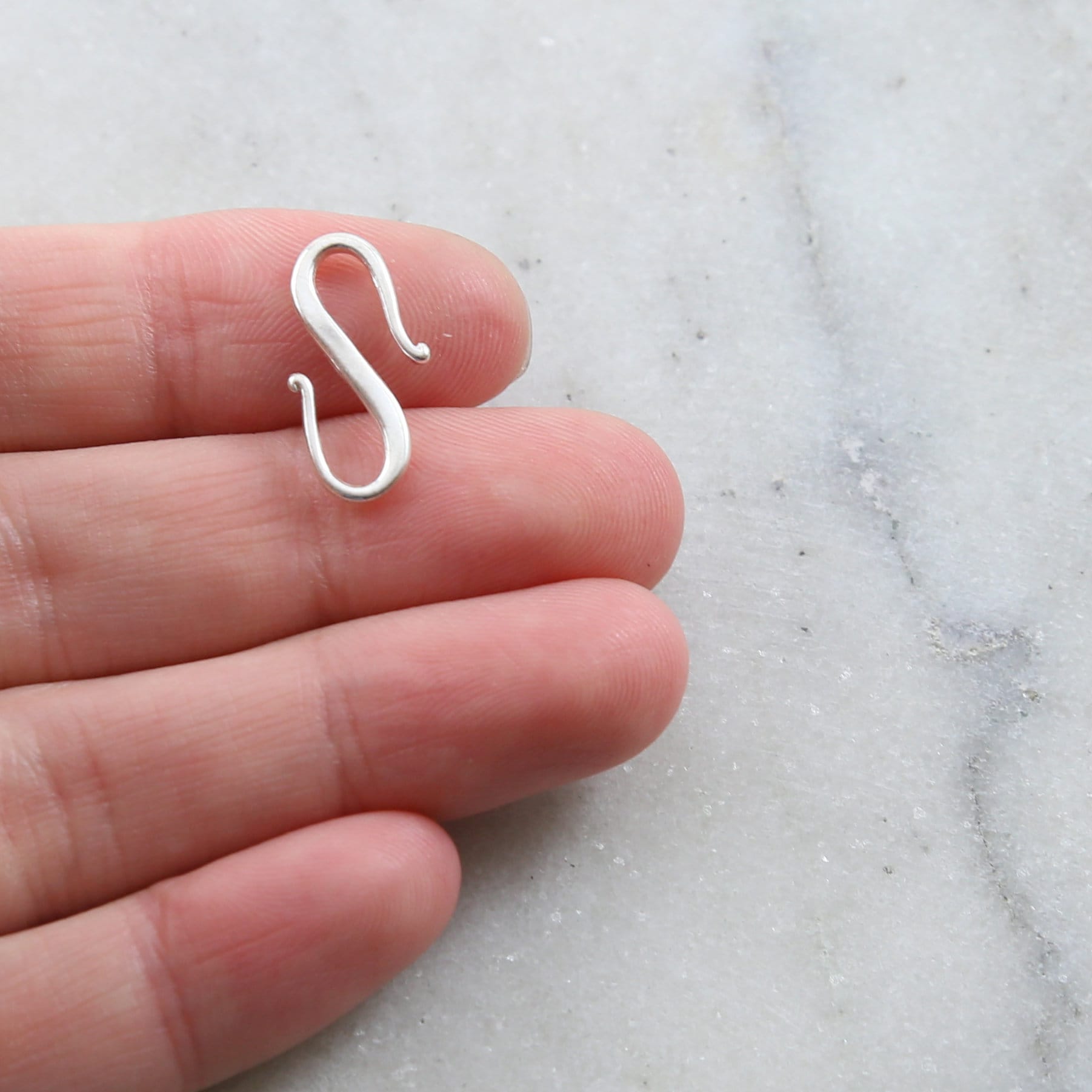 18mmx9mm Sterling Silver or Vermeil Smooth S Hook Clasp in or Simple Minimal