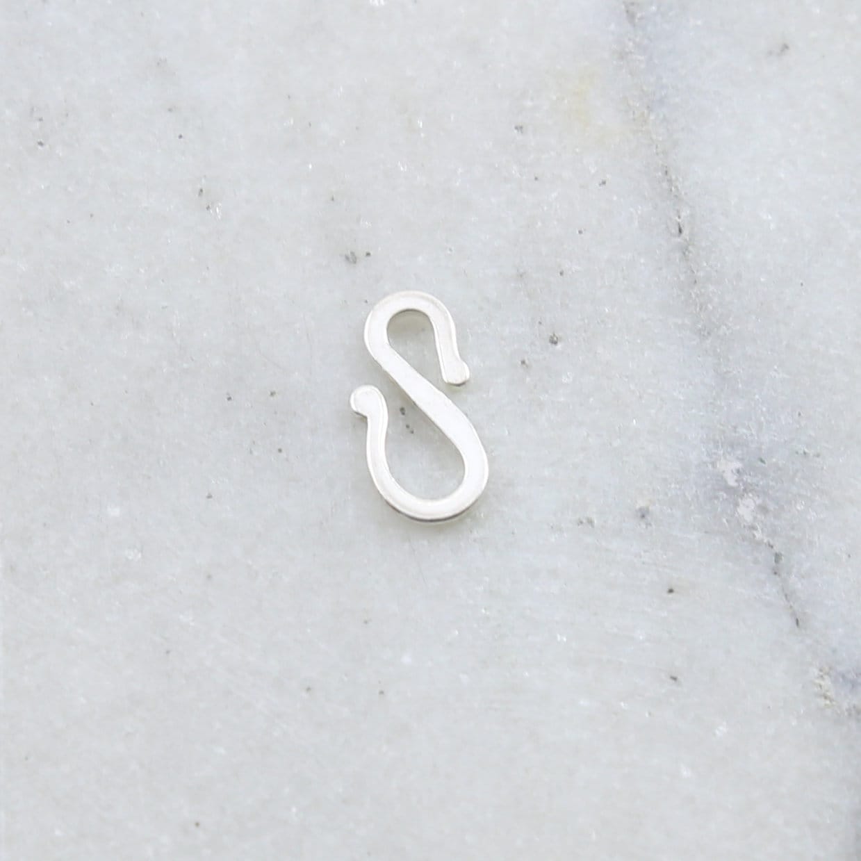 14mmx7mm Sterling Silver Small Smooth Flat Asymmetrical S Hook Clasp Chain
