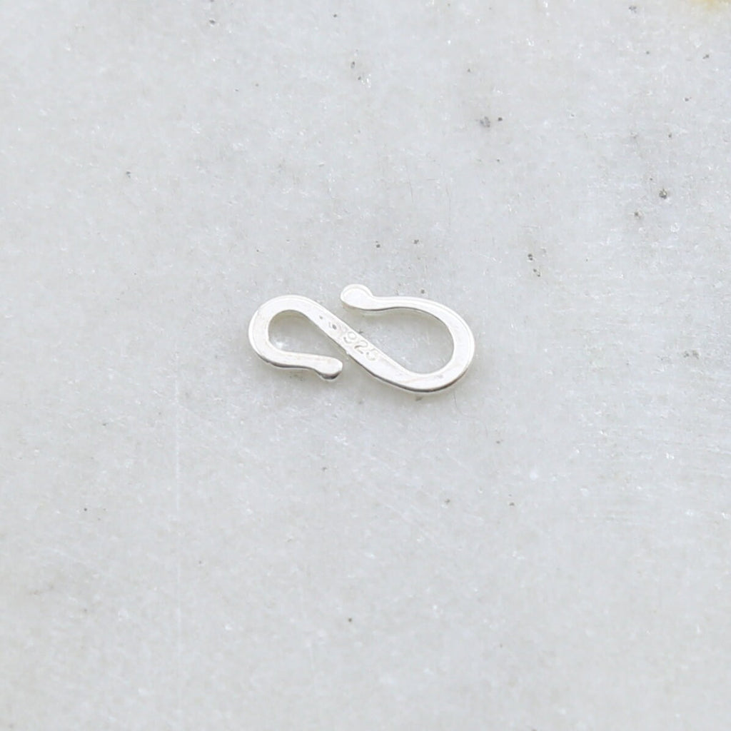14mmx7mm Sterling Silver Small Smooth Flat Asymmetrical S Hook Clasp Chain