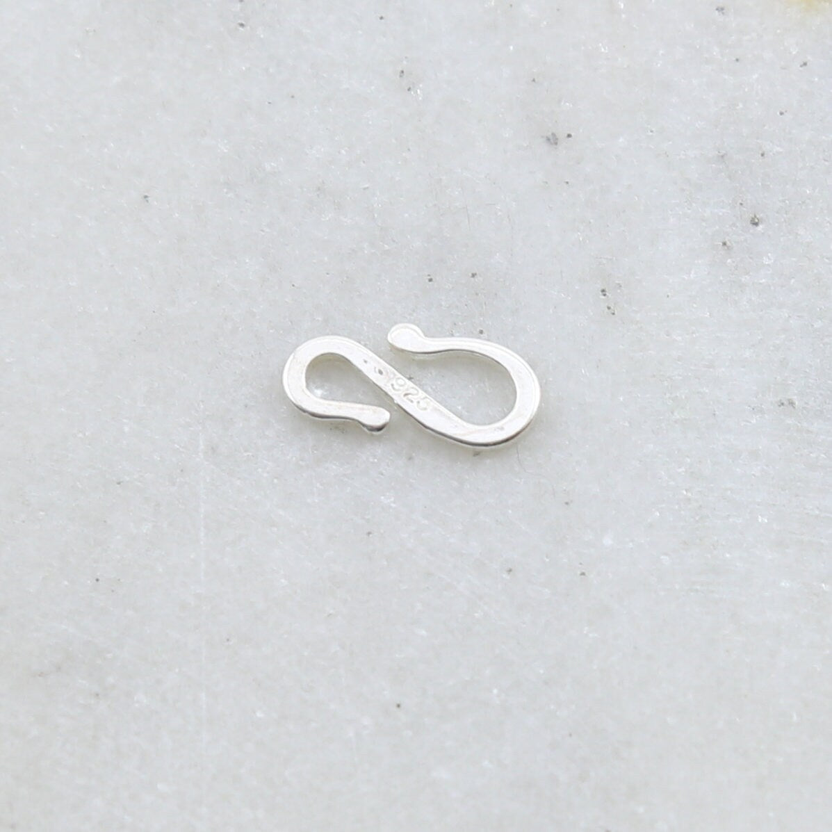 14mmx7mm Sterling Silver Small Smooth Flat Asymmetrical S Hook Clasp Chain