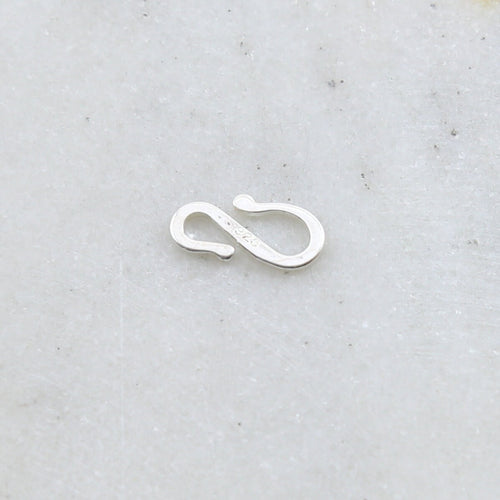 14mmx7mm Sterling Silver Small Smooth Flat Asymmetrical S Hook Clasp Chain