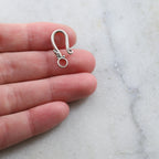 Sterling Silver or Vermeil Hook Clasp with Flower Bali Style Back Design
