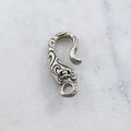 Sterling Silver Large Heavy Duty Hook Clasp with Fleur Di Lis and Cross