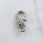 Sterling Silver Large Heavy Duty Hook Clasp with Fleur Di Lis and Cross