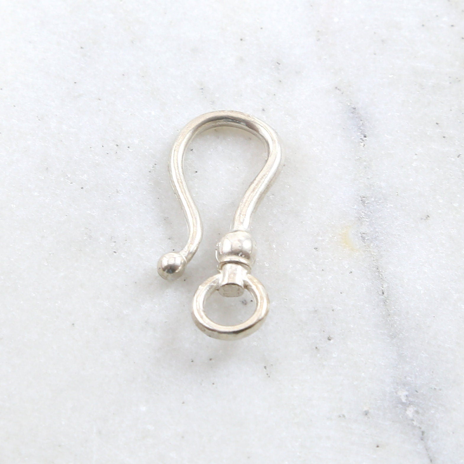 Sterling Silver Large Heavy Duty Smooth Shiny Hook Clasp Chain Findings