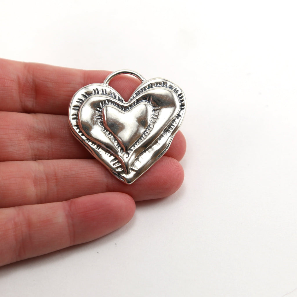35mmx35mm Sterling Silver or Vermeil Large or Organic Shaped Detailed