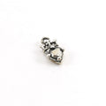 15mmx7mm Sterling Silver Faceted Jewel Heart with Crown Charm Queen Princess