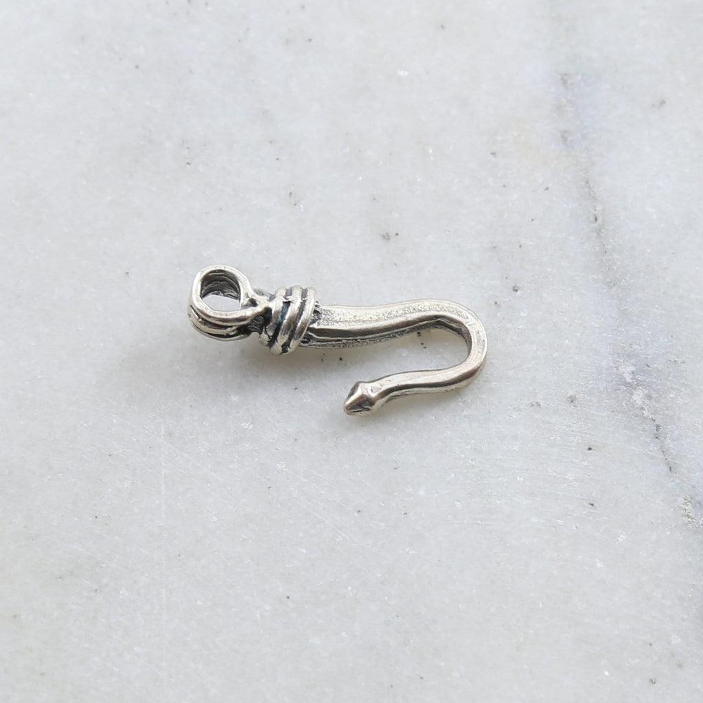 Sterling Silver Thick Sturdy Heavy Duty Hook Clasp with Coil Design
