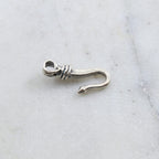 Sterling Silver Thick Sturdy Heavy Duty Hook Clasp with Coil Design
