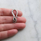 Sterling Silver or Vermeil Hammered Textured Large Flat Hook Clasp in or Chain