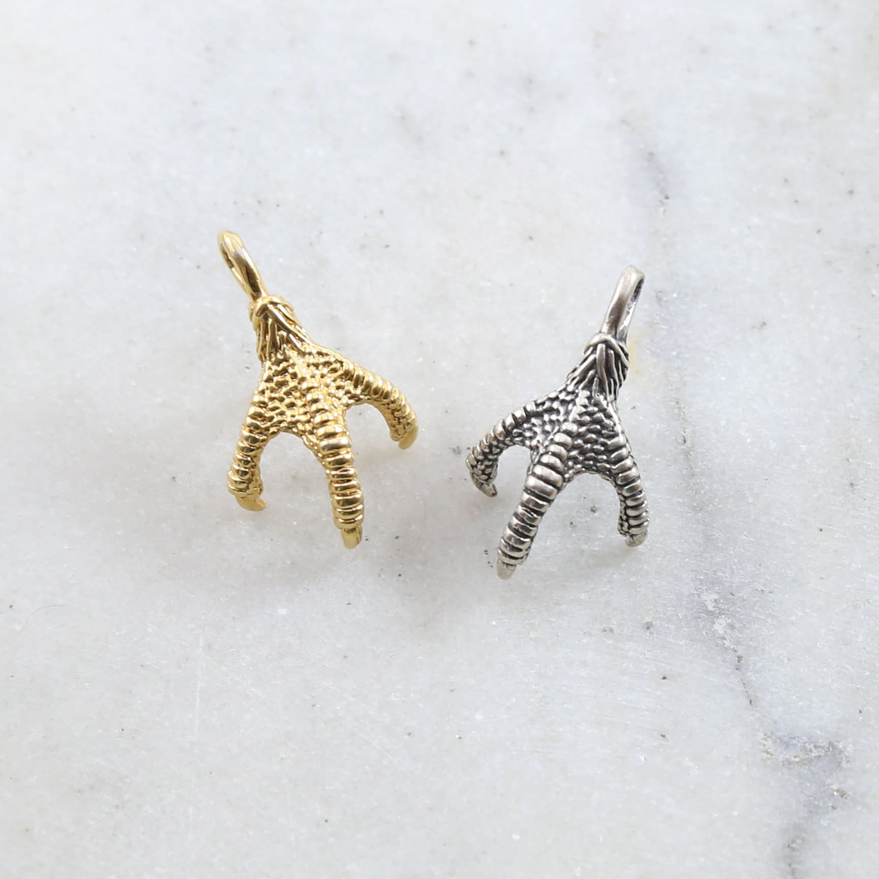Sterling Silver or Vermeil Claw Talon Dragon Bail Pendant in or Necklace