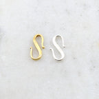 18mmx9mm Sterling Silver or Vermeil Smooth S Hook Clasp in or Simple Minimal