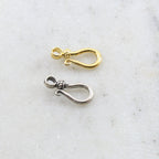 Sterling Silver or Vermeil Small Hook Clasp with Bali Bead Style Design