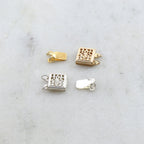 Sterling Silver or 14K Gold Filled 2 Strand 8.5mm x 8.5mm Square Box Filigree