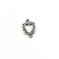 Sterling Silver Whimsical Boxed Heart Cut Out Charm Connector in Dainty
